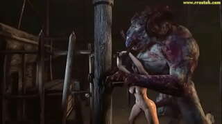 3D monster hace que las chicas abultamiento del vientre